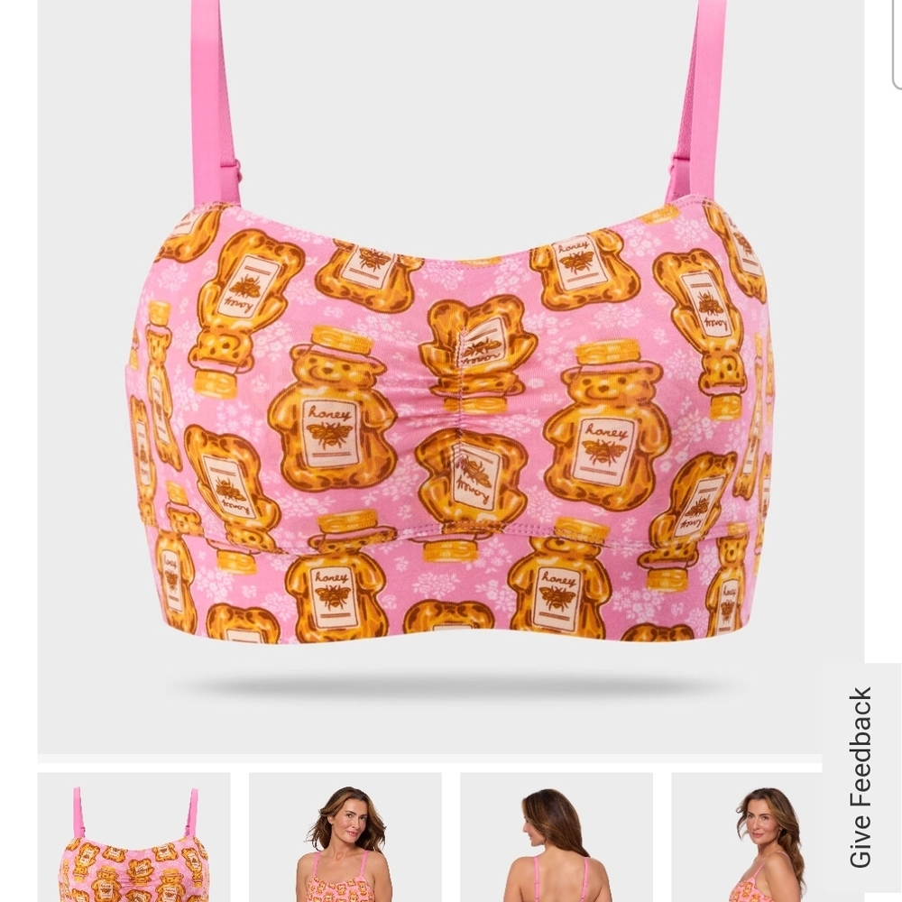Duluth Trading Co Pink Honey Bear Print Top